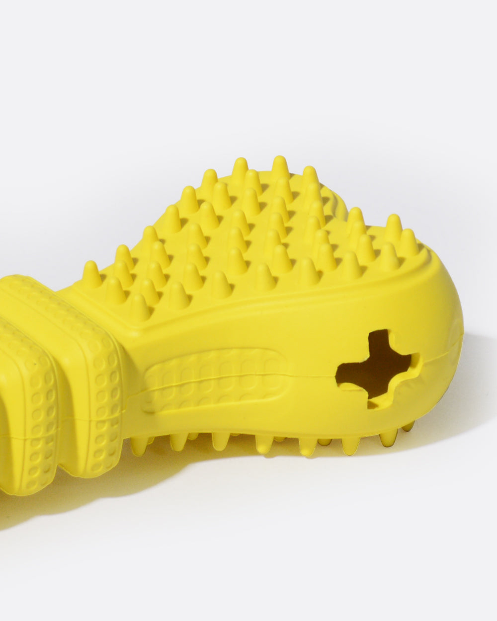 零食分配橡膠咀嚼玩具-黃色骨頭