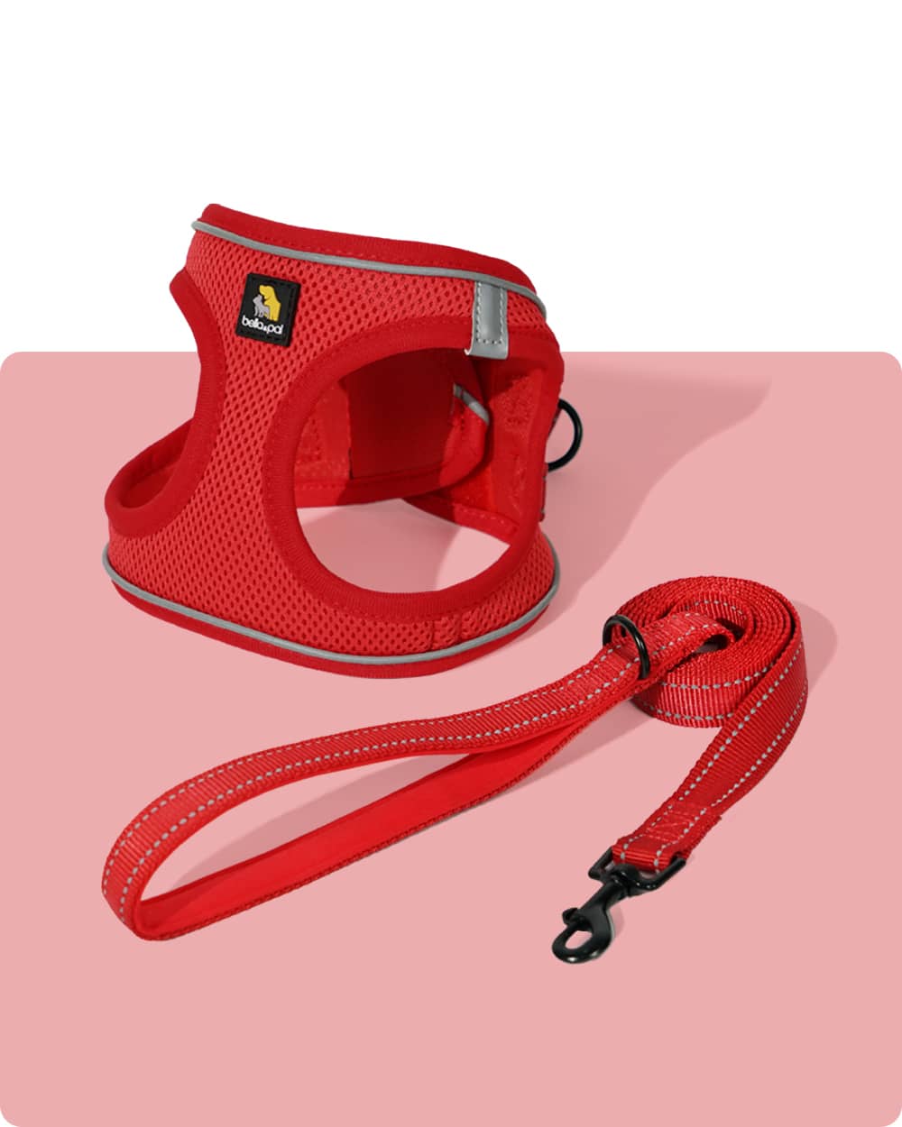 OxyMesh Velcro Step-in Harness and Leash Set - Burgundy Red