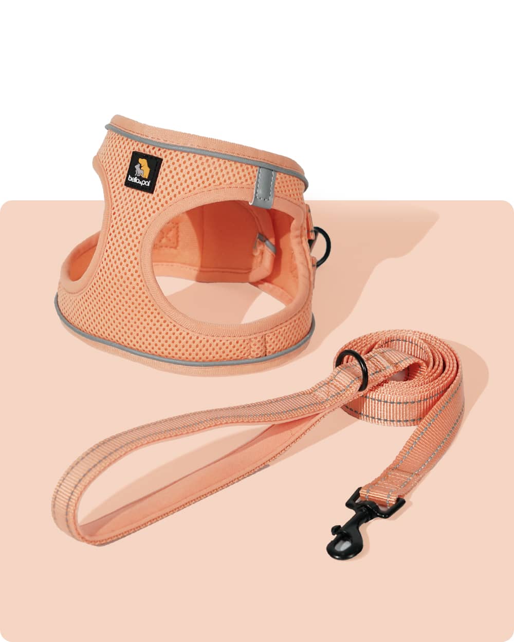 OxyMesh Velcro Step-in Harness and Leash Set - Peach Pink