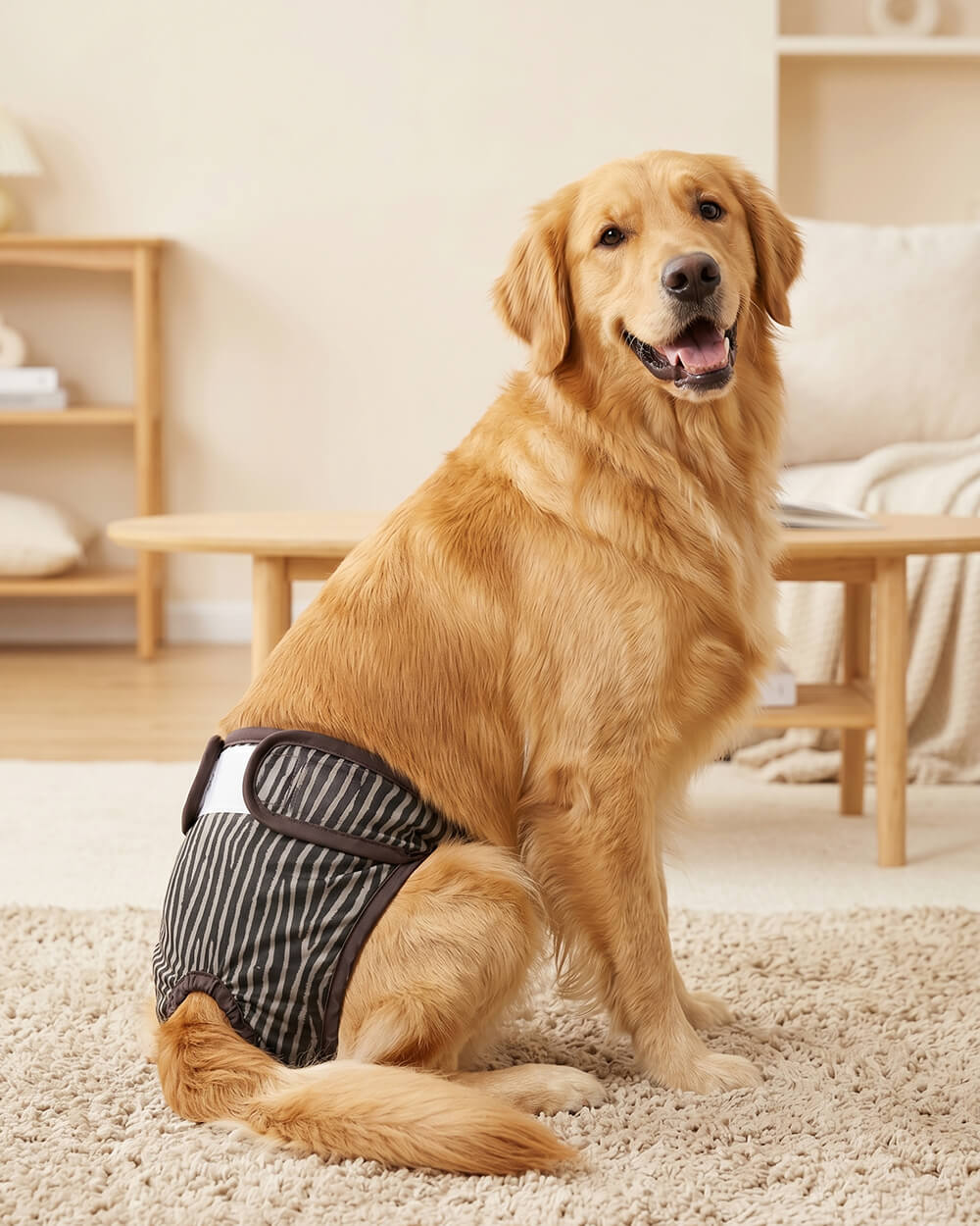 可水洗母犬尿布單片裝 - 灰調斑馬
