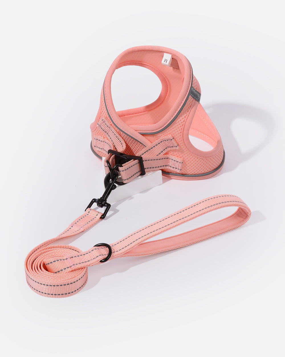 OxyMesh Velcro Step-in Harness and Leash Set - Coral Pink