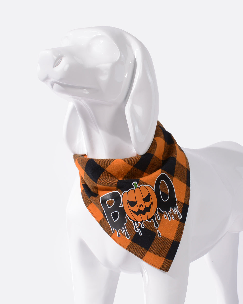 Halloween Dog Bandana - Orange Plaid